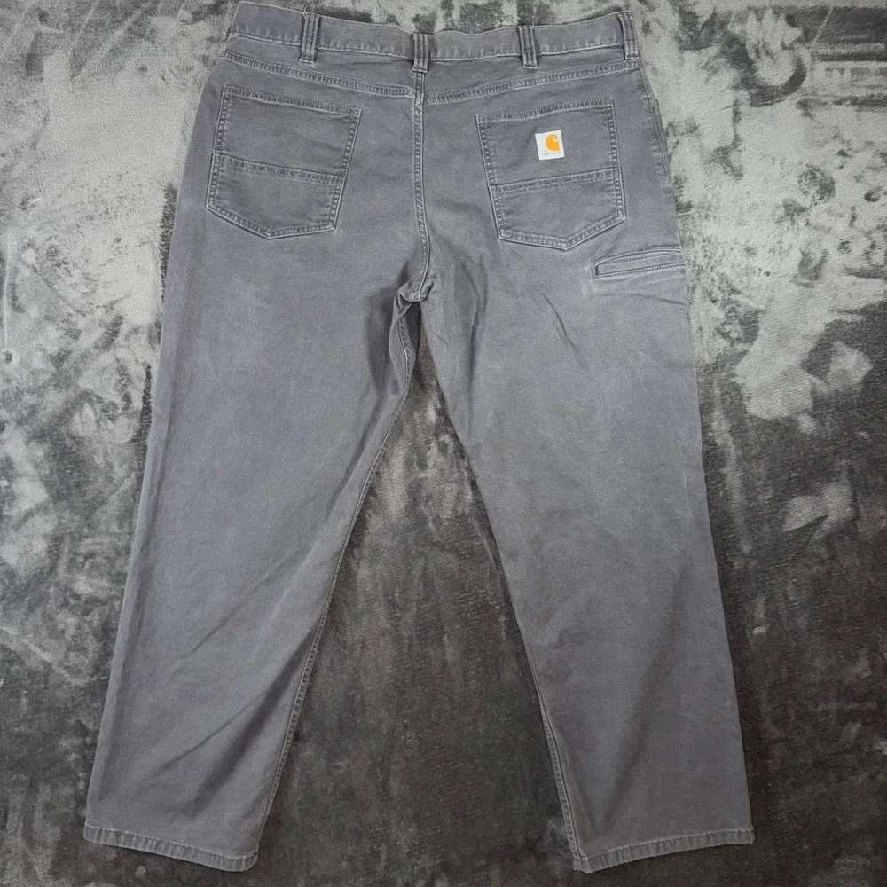 Mens 40x30 Carhartt Relaxed Fit Canvas Work Pants Grey Excellent Straight Leg